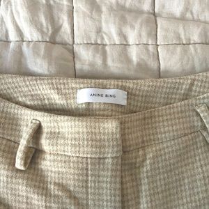 UNIQUE Anine Bing Cream Houndstooth Trousers